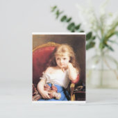 ドールアンティーク絵画の女の子 ポストカード (スタンド正面)