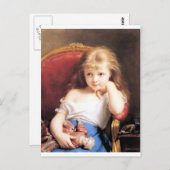 ドールアンティーク絵画の女の子 ポストカード (正面/裏面)