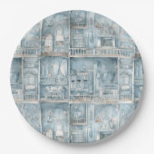 ドールショビクトリアンー淡い色のスブルーウォーター色 ペーパープレート (正面)