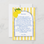 ドールチェ・ヴィータ イエローレモン イタリアン ブライズシャワー サンキューカード (裏面)