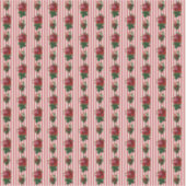 ドールハウス壁紙小規模ストライプバラ シール (正面)