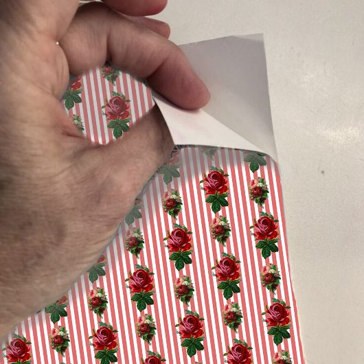 ドールハウス壁紙小規模ストライプバラ シール