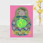 ドールハッロシアのピー8誕生日 カード (黄色い花)