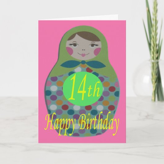 ドールハロシアのピー14誕生日 カード (正面)
