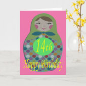 ドールハロシアのピー14誕生日 カード (黄色い花)