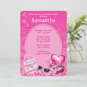 ドールピパーソナライズされたンクブライダルシャワーテンプレート 招待状 (スタンド正面)