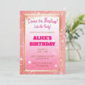 ドールピモダンンクグリッター誕生日 招待状 (スタンド正面)