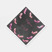 ドールピンクのハイヒールシューズの女の子の誕生日パーティー スタンダードランチョンナプキン (角)