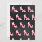 ドールピンクのハイヒールシューズの女の子の誕生日パーティー 招待状 (裏面)