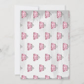 ドールピンクの女の子のファッション誕生日パーティー 招待状 (裏面)