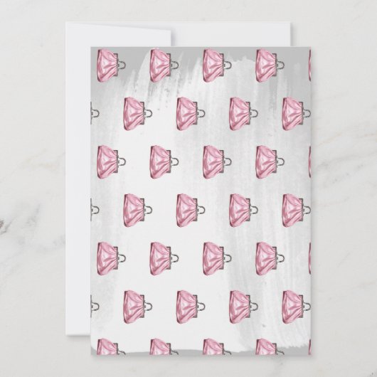 ドールピンクの女の子のファッション誕生日パーティー 招待状 (裏面)