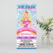 ドールピンクグリッタームービースターVIPチケット誕生日 招待状 (スタンド正面)