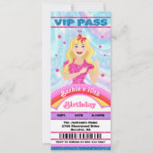 ドールピンクグリッタームービースターVIPチケット誕生日 招待状 (正面)