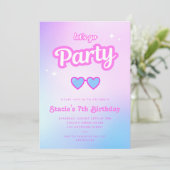 ドールピンクマリブガールレッツレッツゴーパーティー誕生日 招待状 (スタンド正面)