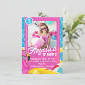 ドールピンク ファッションプール バースデー インビテーション (スタンド正面)