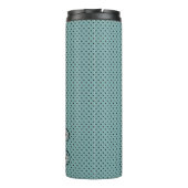 ドール日本の水玉模様ブルーパーソナライズされた タンブラー (裏面)