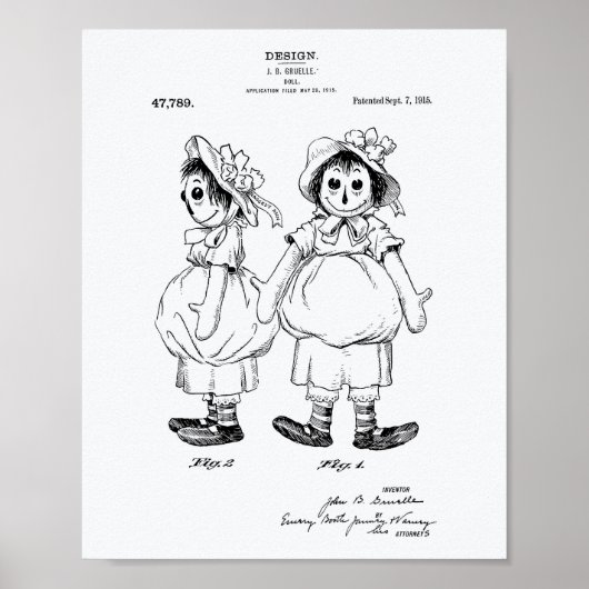 ドール1915パテントアートホワイト紙 ポスター (正面)