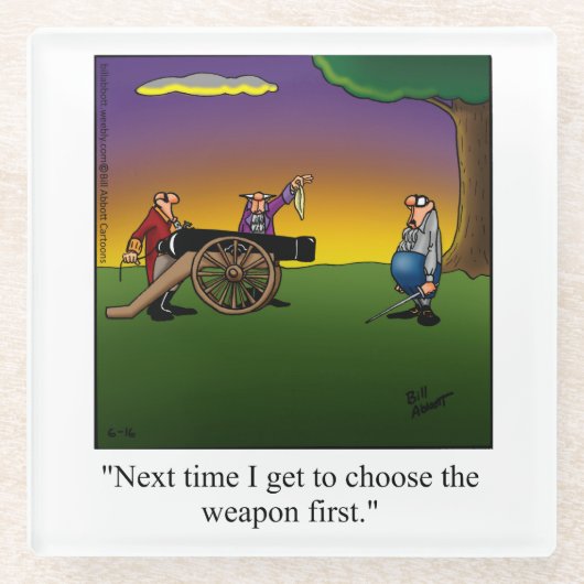 ドーンおもしろいユーモアコースターでデュエル ガラスコースター (正面)