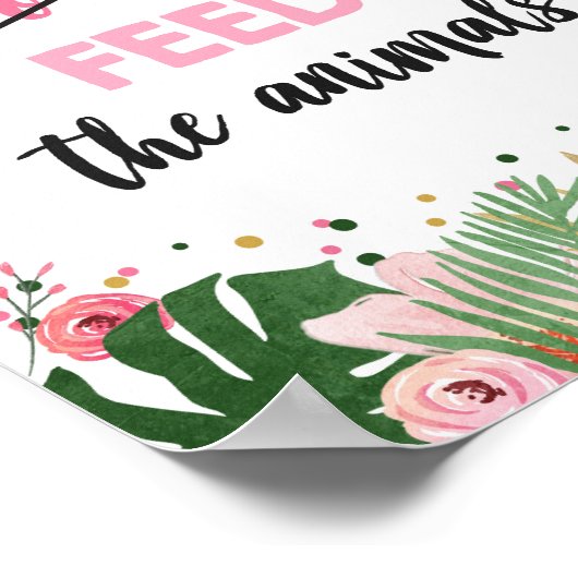 ドーンアニッ食べ物を与えクトロピカルサファリガール誕生日 ポスター (角)