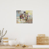 ドーンビーチラティス絵画抽象芸術 ポスター (キッチン)