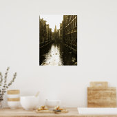 ドーンポスターアートでアムステルダム運河の白鳥 ポスター (キッチン)