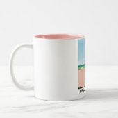 ドーヴィルビーチフランスシーサイドポスター。 ツートーンマグカップ (左)