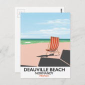 ドーヴィルビーチフランスシーサイドポスター。 ポストカード (正面/裏面)