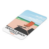 ドーヴィルビーチフランスシーサイドポスター。 マグネット (左側)