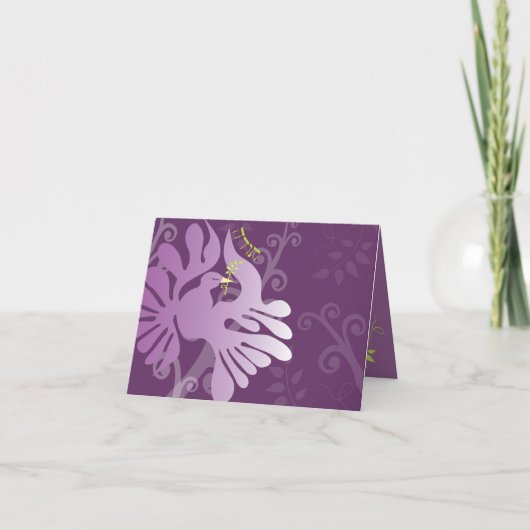 ドーヴオブピースこうもりバー（ユダヤ教の）バル・ミツバーサンキューカード サンキューカード (正面)