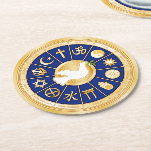 ドーヴオブピース紙コースター ラウンドペーパーコースター (アングル)