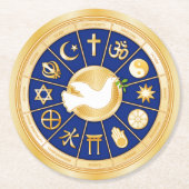 ドーヴオブピース紙コースター ラウンドペーパーコースター (正面)