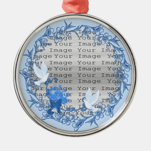 ドーヴカスタムオーナメントラウンドシルバー メタルオーナメント (正面)