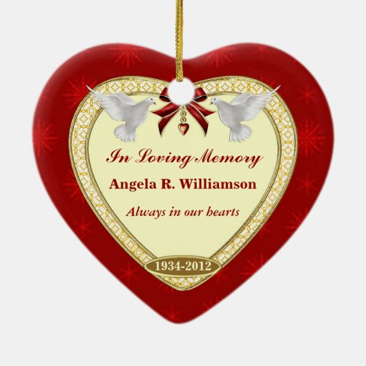 ドーヴス記念ハートカスタムフォトオーナメント セラミックオーナメント (裏面)