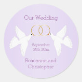 ドーヴデザイン薄紫カラー結婚ズ ラウンドシール (正面)