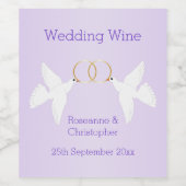 ドーヴデザイン薄紫カラー結婚ズ ワインラベル (シングルラベル)