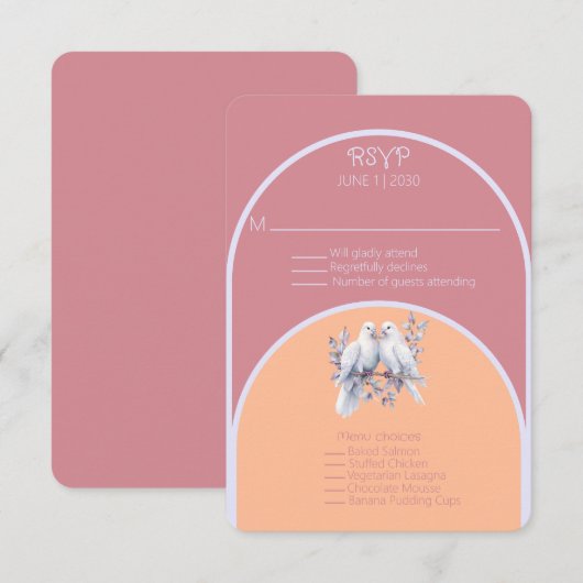 ドーヴリングや輪ピーチファズダスティピンクラベンダーアーチ (正面/裏面)