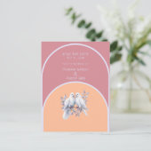 ドーヴリングや輪ピーチファズダスティピンクラベンダーアーチ ポストカード (スタンド正面)