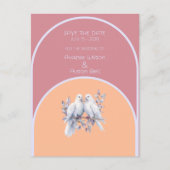 ドーヴリングや輪ピーチファズダスティピンクラベンダーアーチ ポストカード (正面)