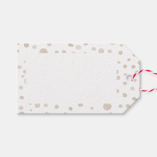 ドーヴ紙吹雪水色ドットギフトラベル ギフトタグ (正面(横))