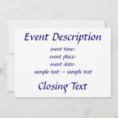 ドーヴ – シャロム 招待状 (裏面)