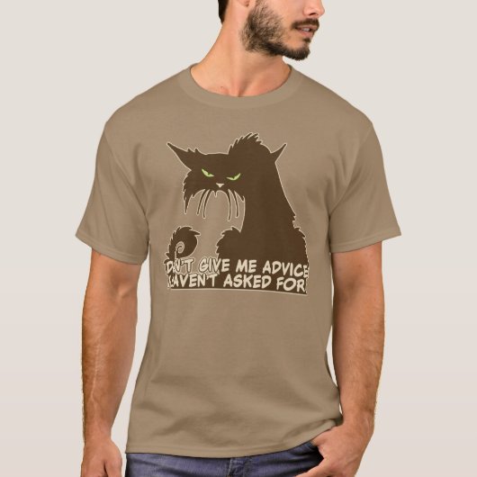 ドー与えアドバイス怒猫ことわざ Tシャツ (正面)
