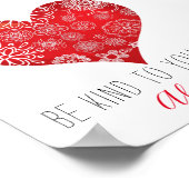 ドー感動的ルガーリーフローラ赤いハート ポスター (角)