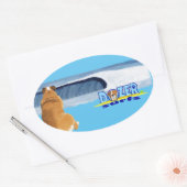 ドー感謝していザー海。 楕円形シール (封筒)