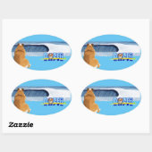 ドー感謝していザー海。 楕円形シール (シート)