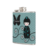 ドー日本のル水玉模様パーソナライズされた フラスク (左)