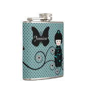 ドー日本のル水玉模様パーソナライズされた フラスク (右)