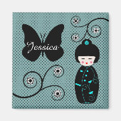 ドー日本のル水玉模様パーソナライズされた マグネット (正面)