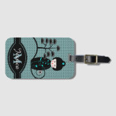 ドー日本のル水玉模様パーソナライズされた ラゲッジタグ (正面横)