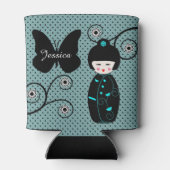 ドー日本のル水玉模様パーソナライズされた 缶クーラー (裏面)