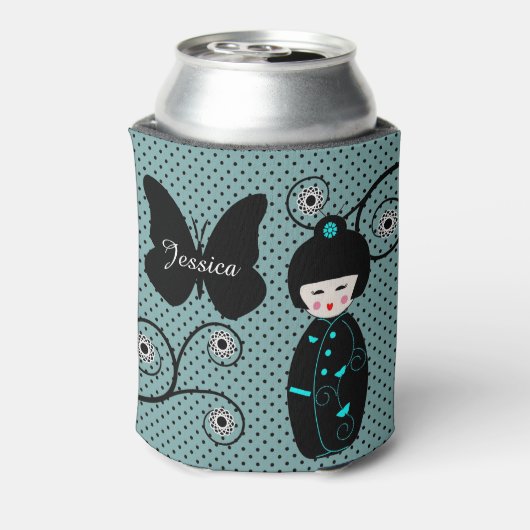 ドー日本のル水玉模様パーソナライズされた 缶クーラー (缶裏面)